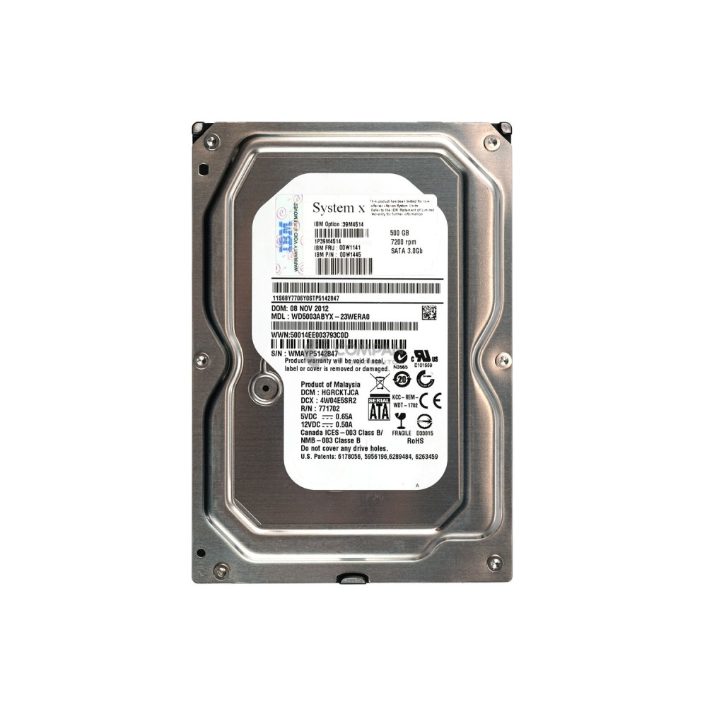 00W1141 IBM HDD 500GB 7.2K SATA 3G 3.5" LFF